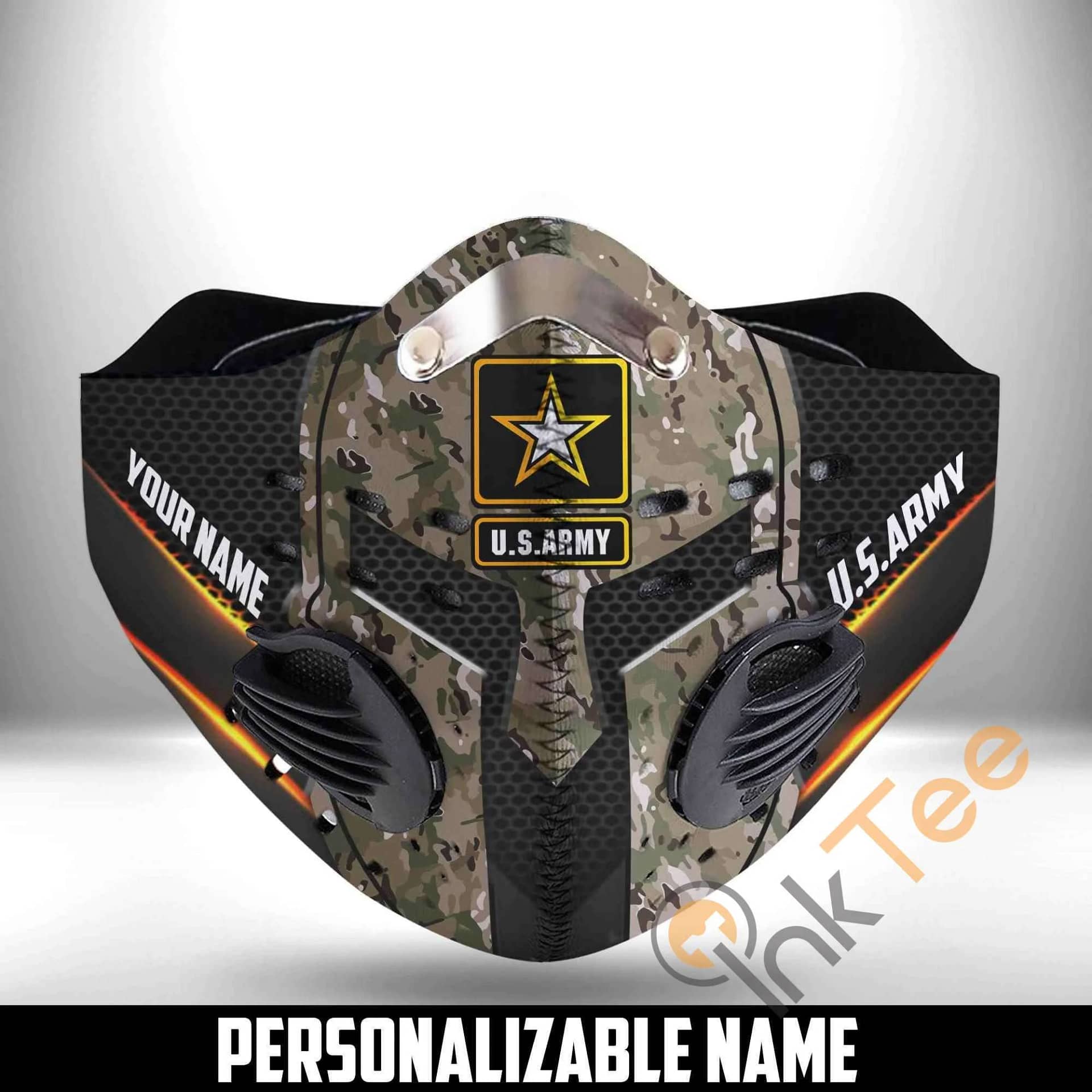 Custom Name Us Army Filter Activated Carbon Pm 2.5 Face Mask