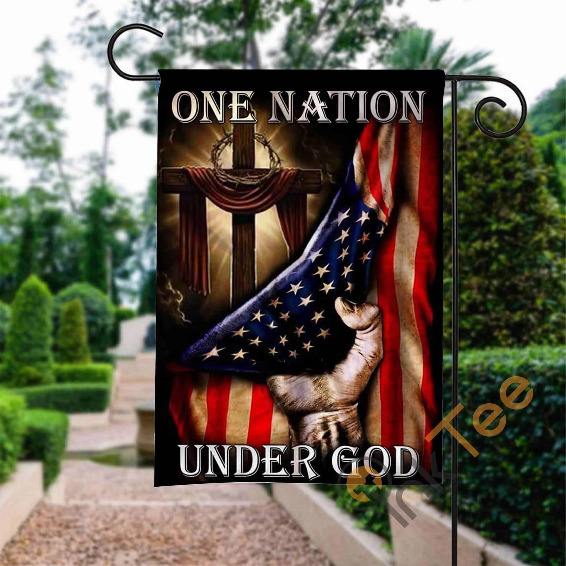 Custom One Nation Under God American Us Garden Flag