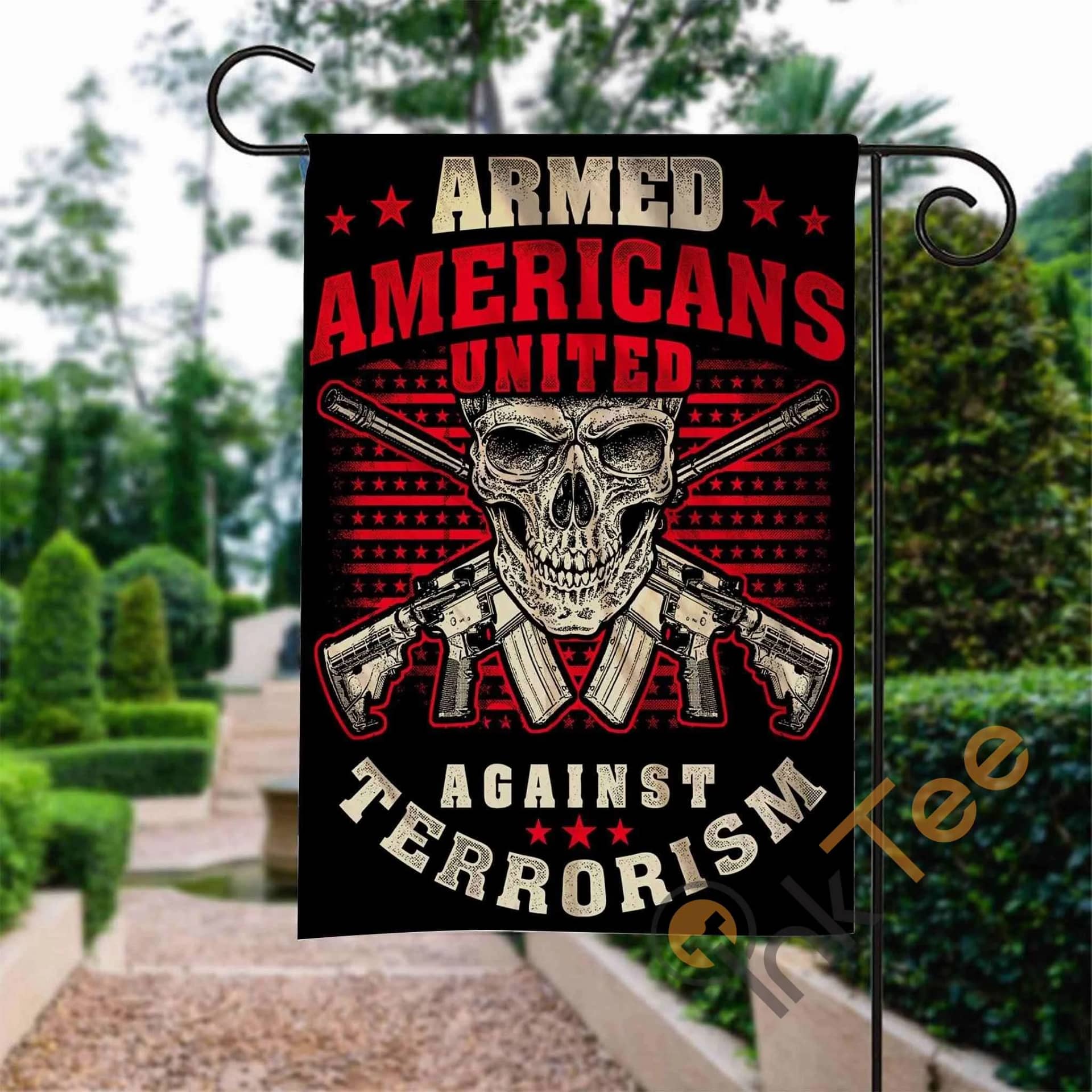 Custom Patriot Against Terrorism Garden Flag