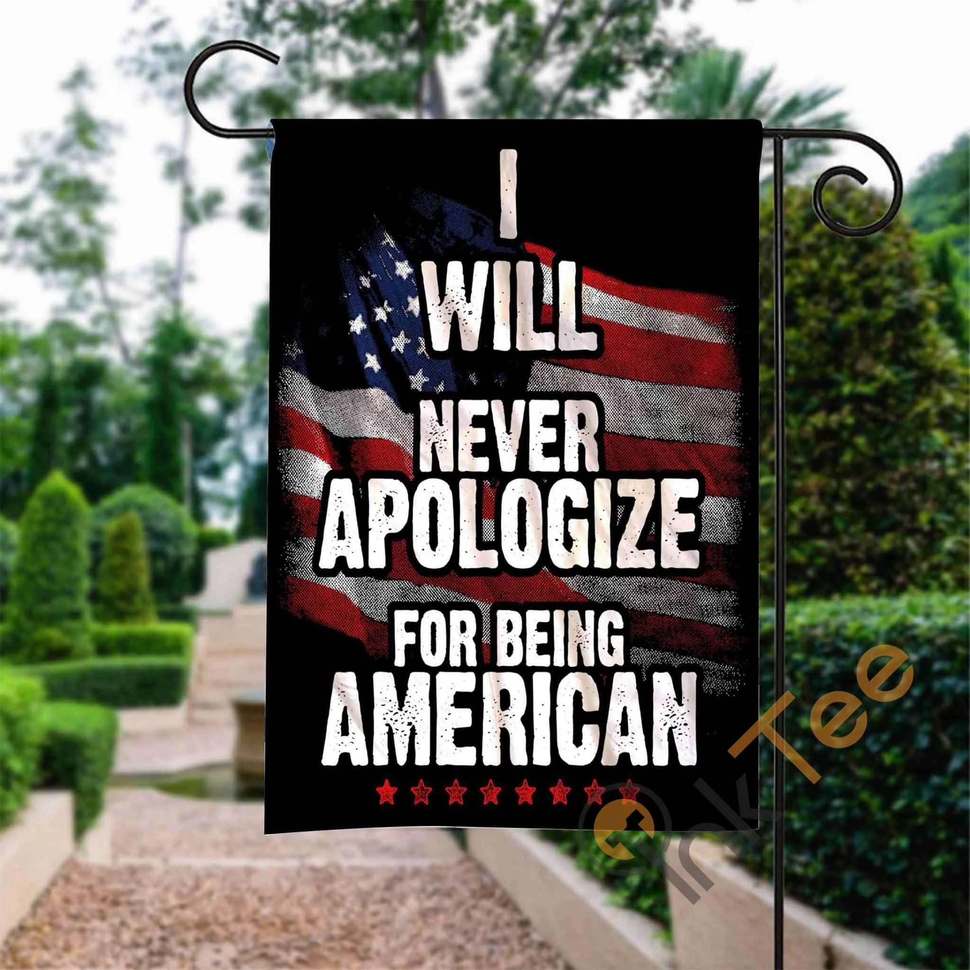 Custom Patriot Never Apologize Garden Flag