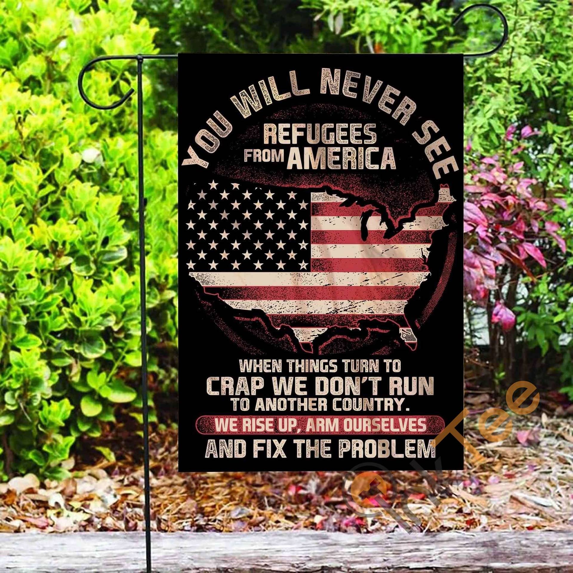 Inktee Store - Custom Patriot Refugees From America Garden Flag Image