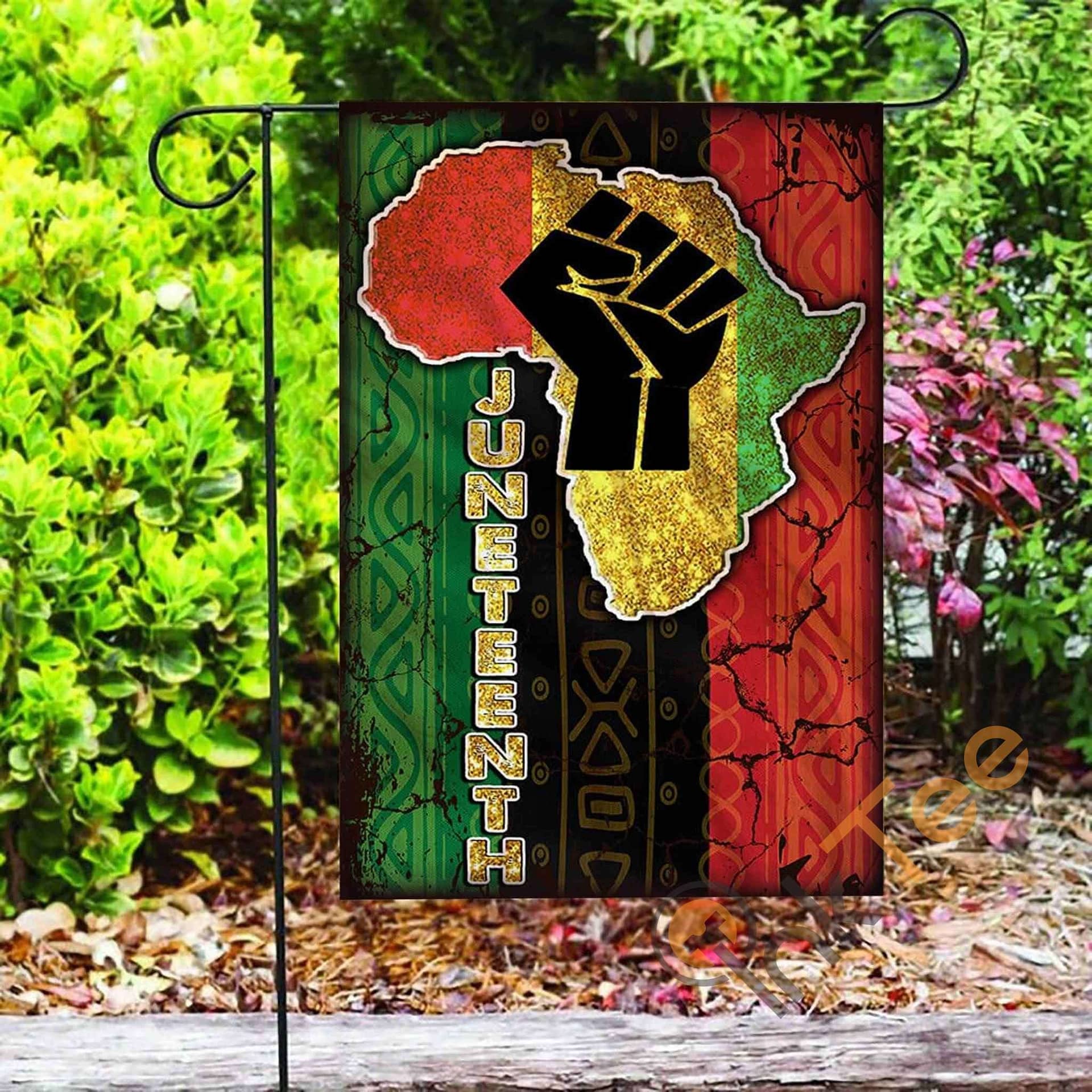 Inktee Store - Custom Proud Juneteenth African Garden Flag Image
