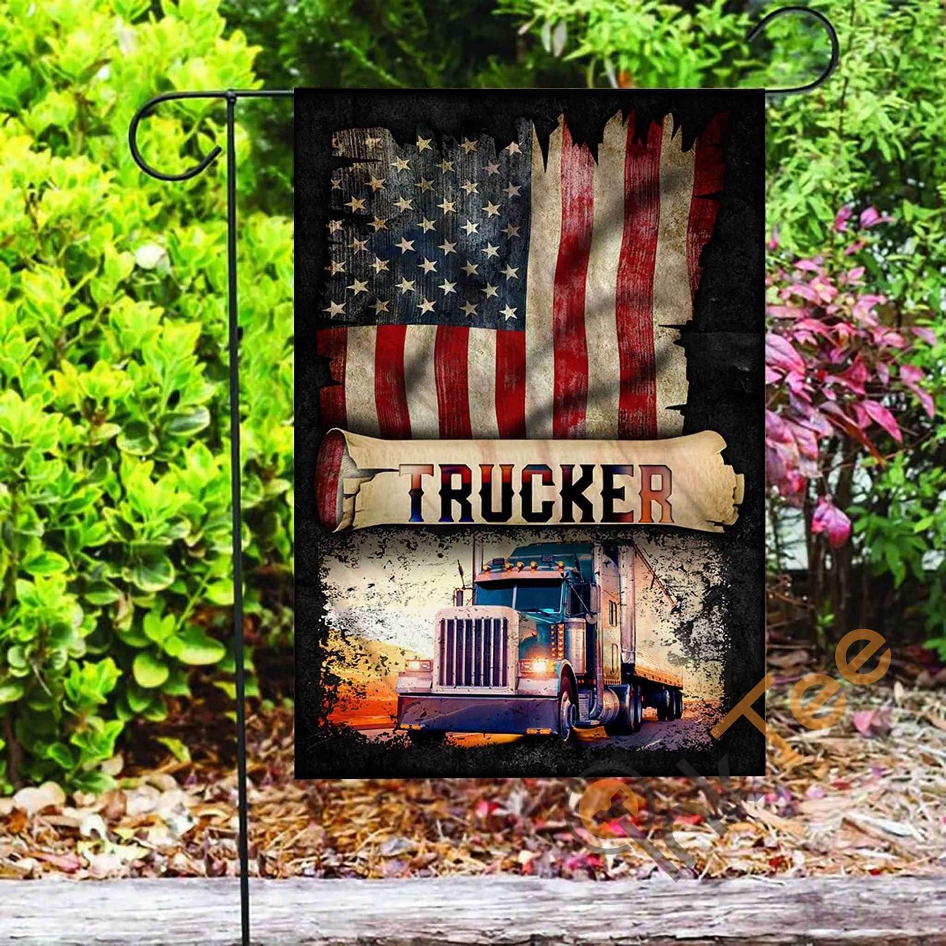 Inktee Store - Custom Proud Trucker Garden Flag Image