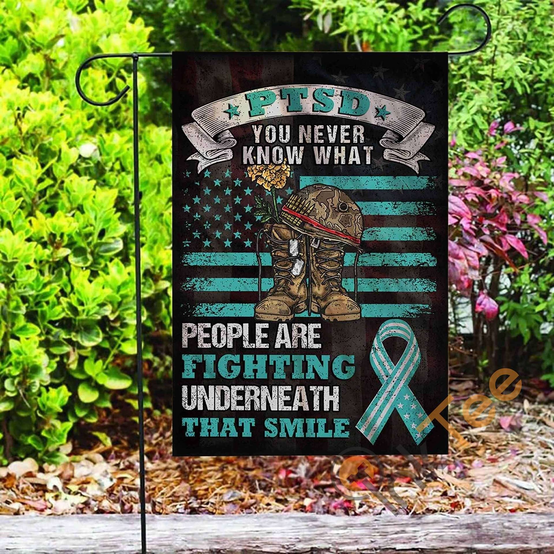 Inktee Store - Custom Ptsd Awareness Veteran Garden Flag Image