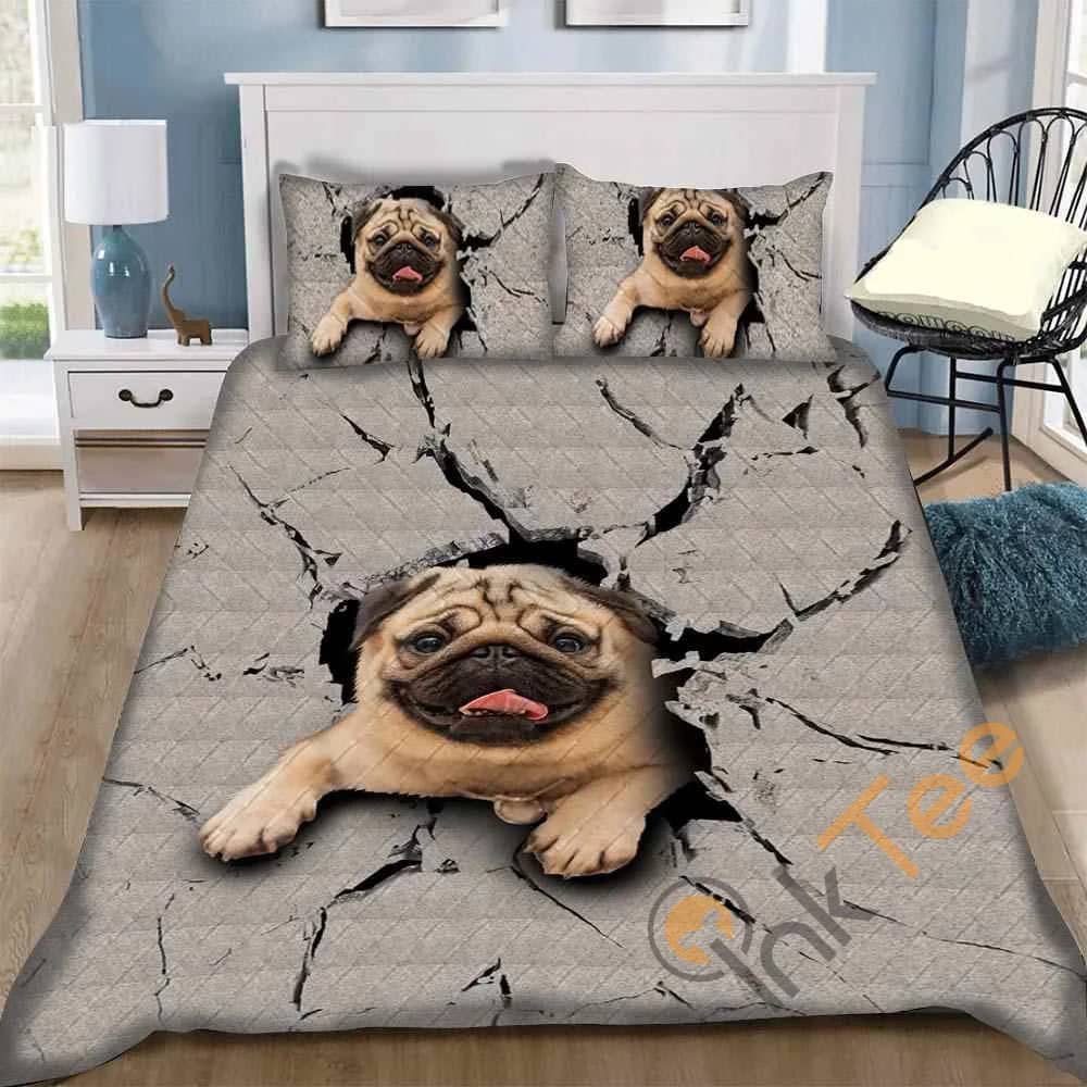 Custom Pug Dog Quilt Bedding Sets