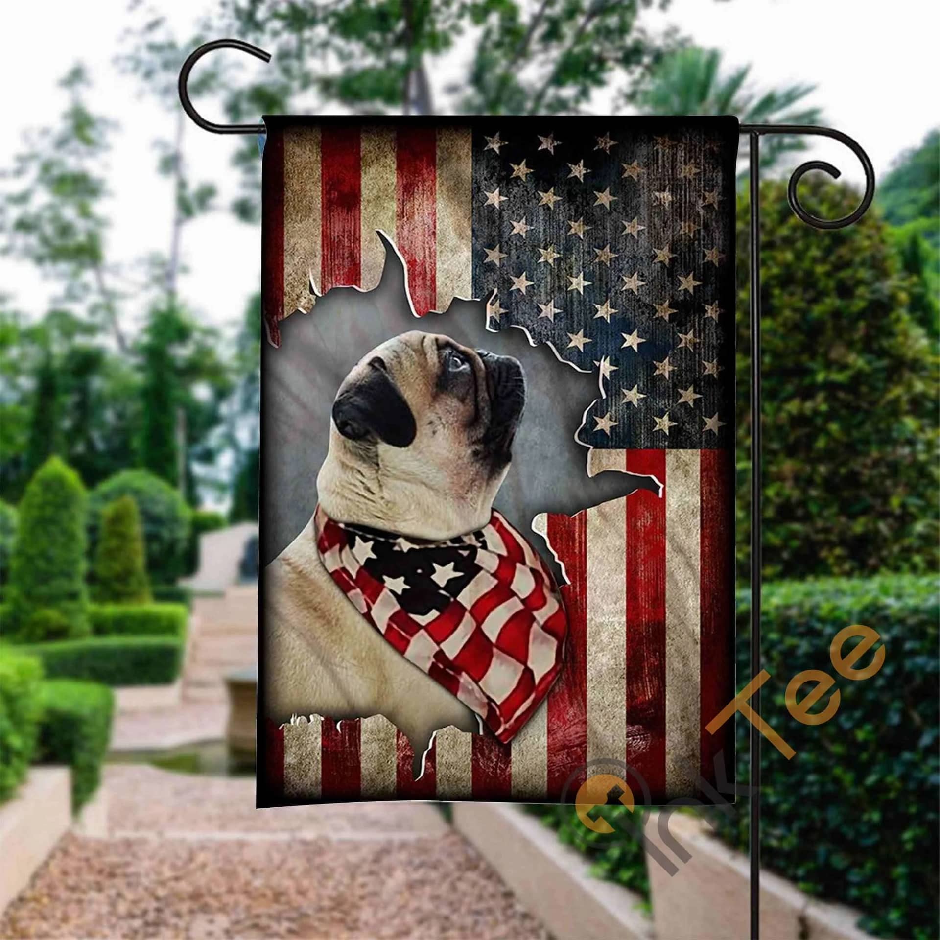 Custom Pug Happy 4Th Of July American Us Garden Flag