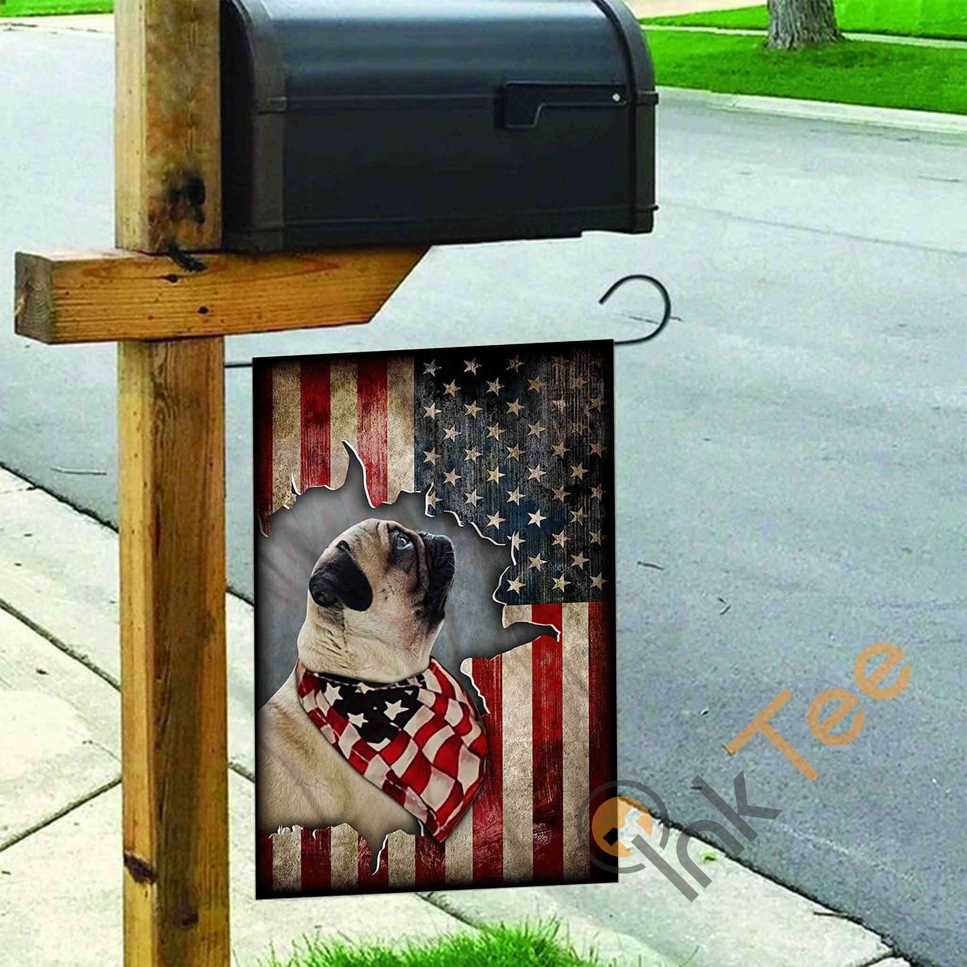 Inktee Store - Custom Pug Happy 4Th Of July American Us Garden Flag Image
