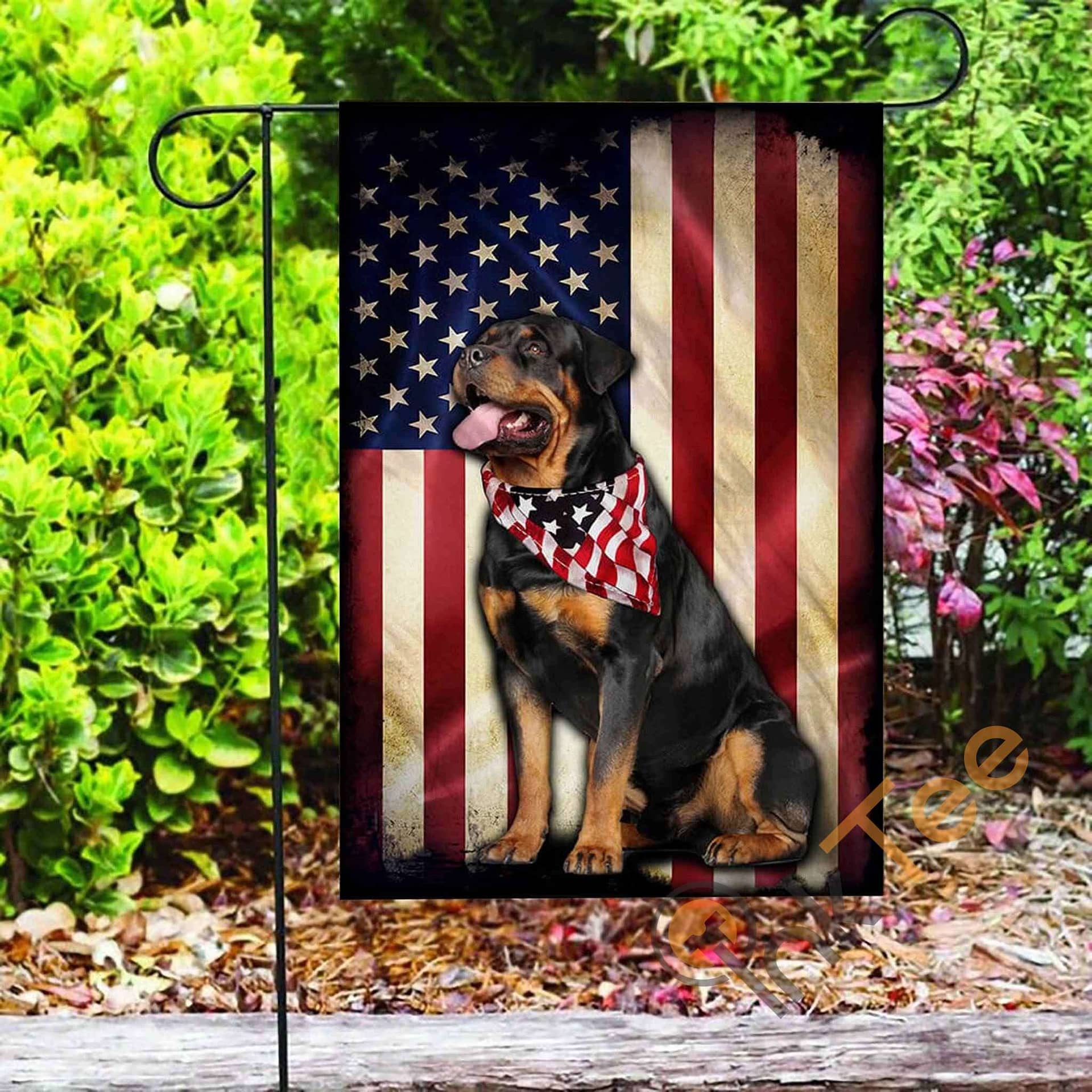 Inktee Store - Custom Rottweiler American Garden Flag Image