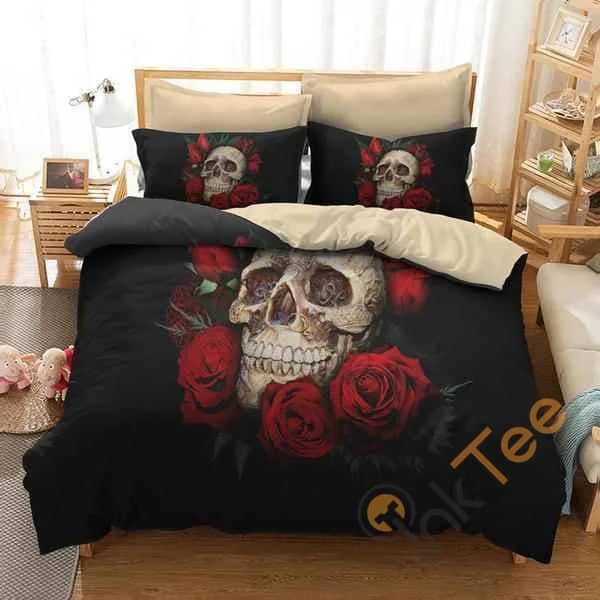 Custom Skull And Rose Quilt Bedding Sets