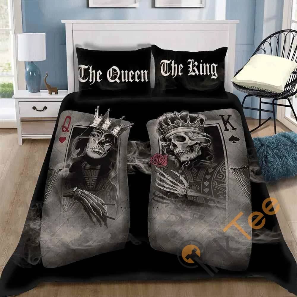 Custom Skull His Hers King And Queen Couples Quilt Bedding Sets