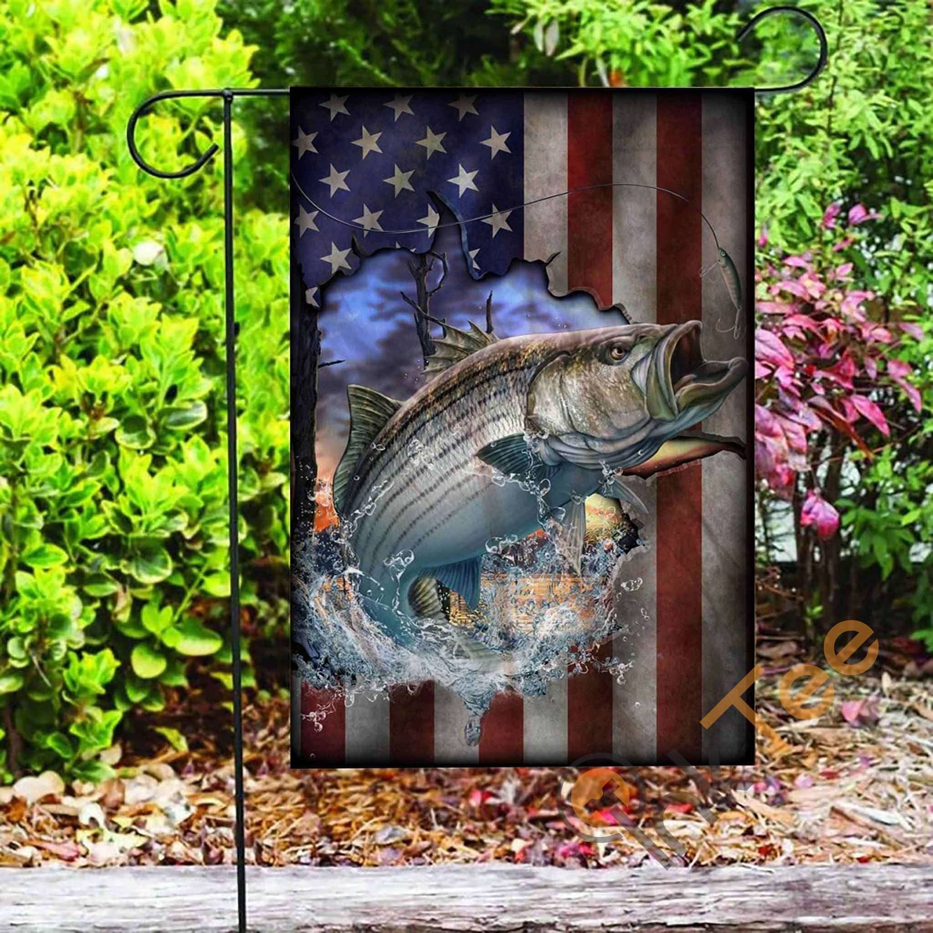 Inktee Store - Custom Striper Fishing Garden Flag Image
