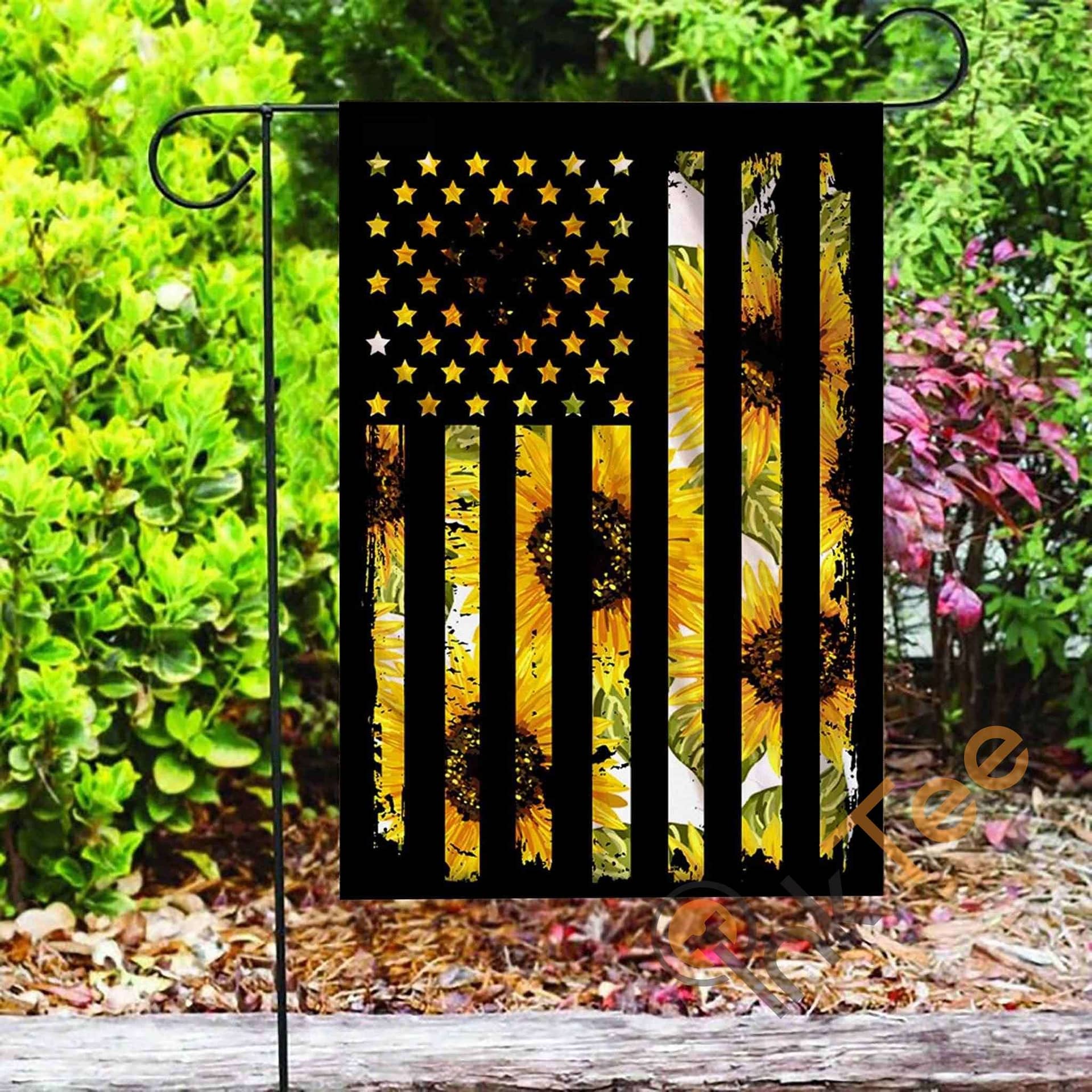 Inktee Store - Custom Sunflower America Us Garden Flag Image