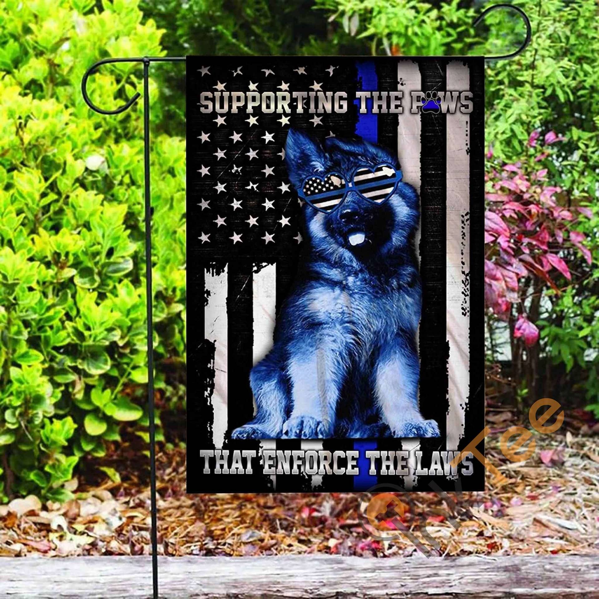 Inktee Store - Custom Supporting The Paws K9 Police Garden Flag Image