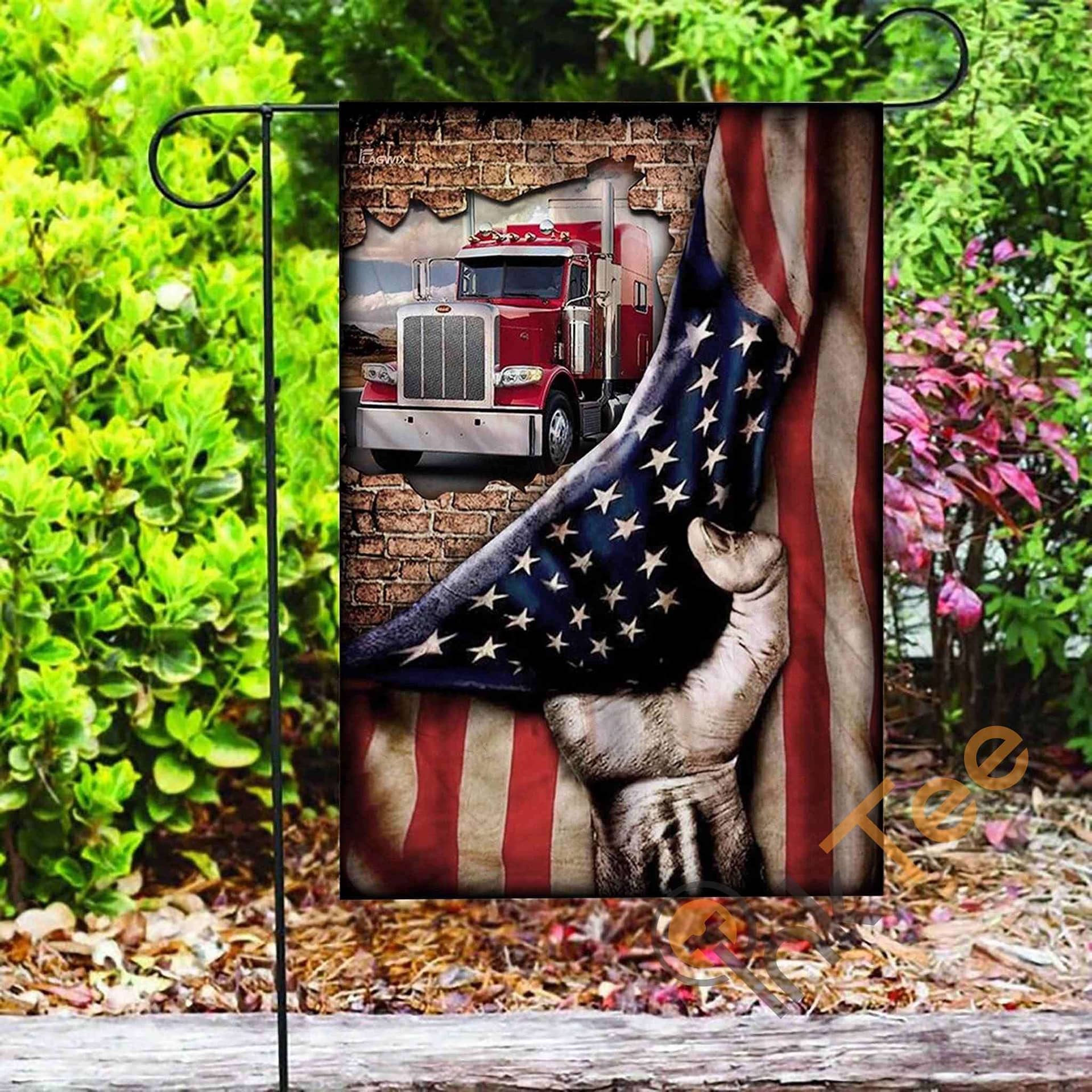 Inktee Store - Custom Truck Driver American Garden Flag Image