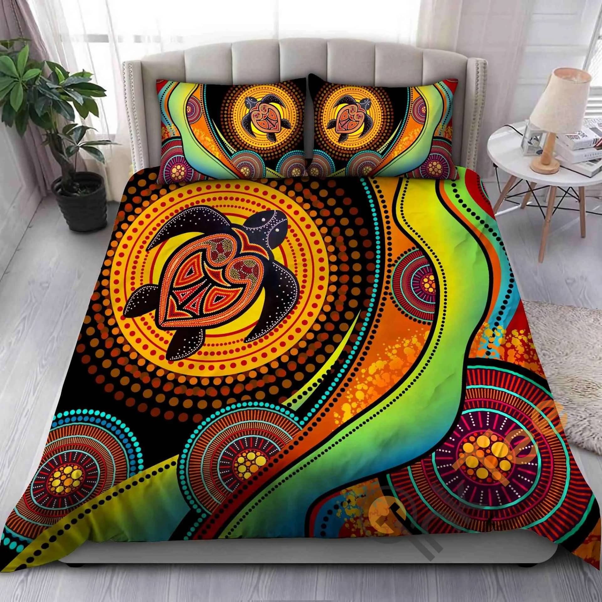 Custom Turtles Painting Art Quilt Bedding Sets
