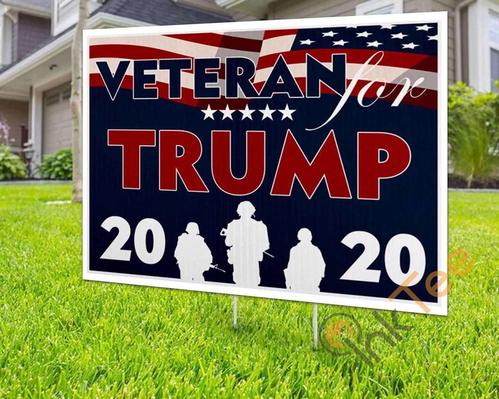 Custom Veteran For Trump 2020 Yard Sign
