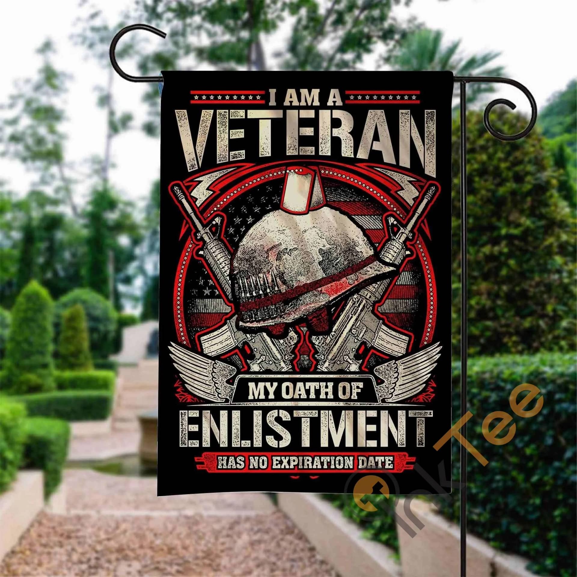 Custom Veteran Oath Of Enlistment Garden Flag