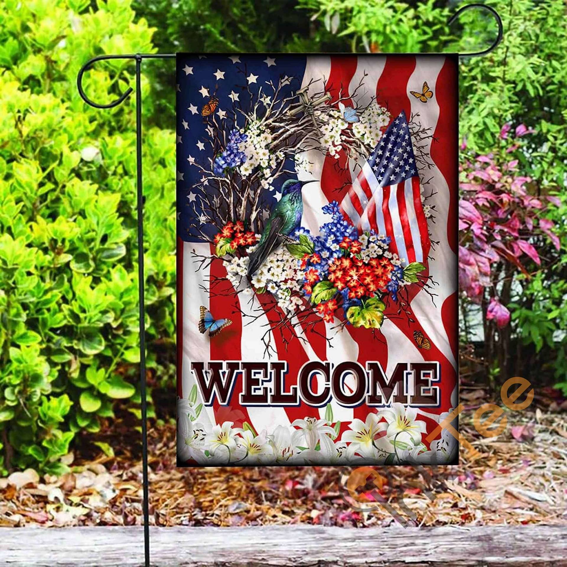 Inktee Store - Custom Welcome American Garden Flag Image