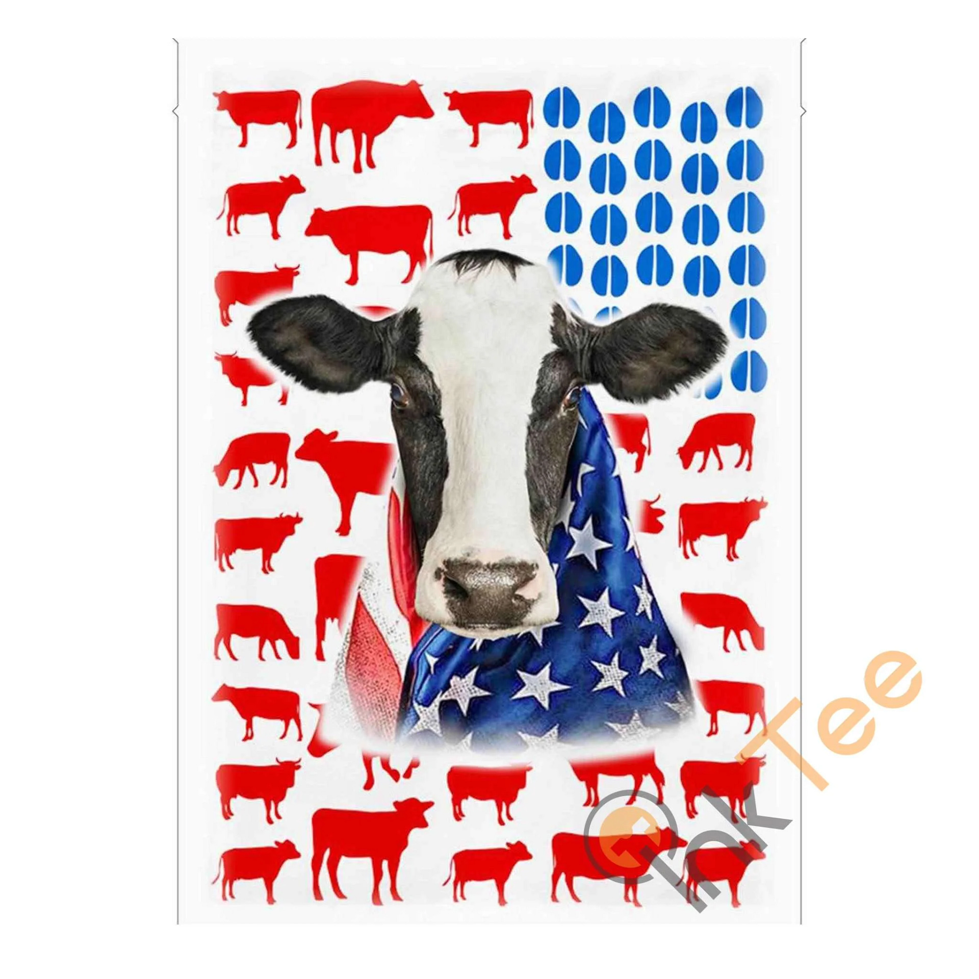 Dairy Cow Celebrate Fourth Of July Independence Day Garden Flag