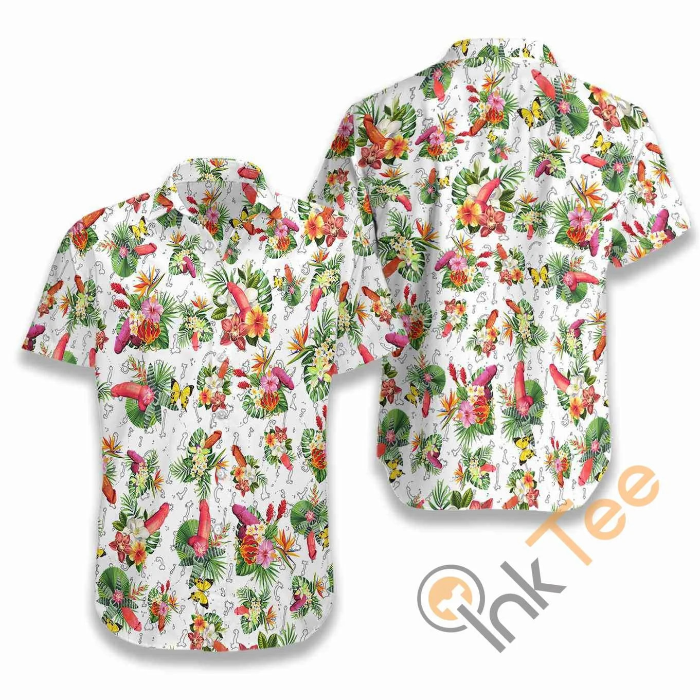 Penis Tropical Pattern Hawaiian shirts