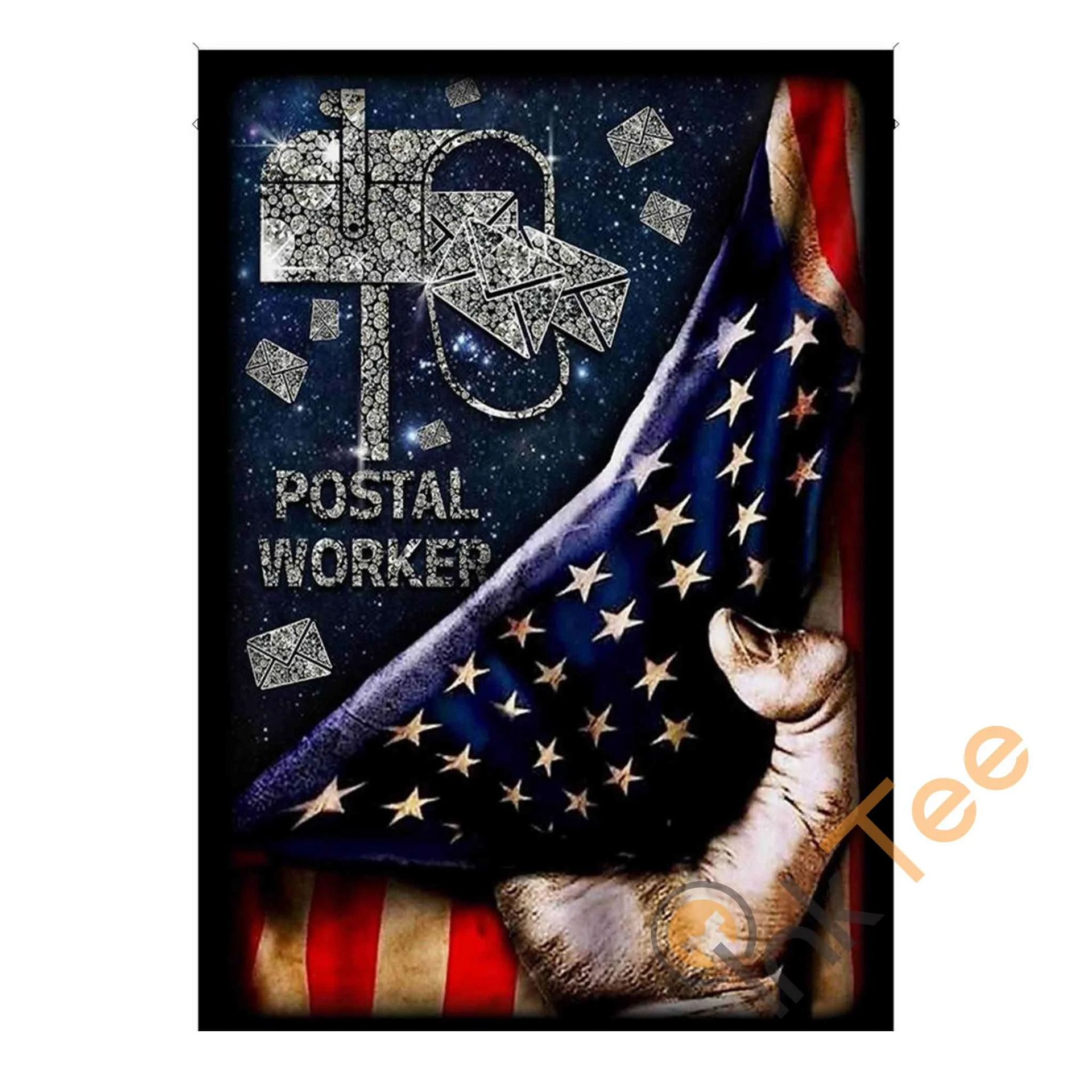 Postal Worker Diamond Mailbox Garden Flag