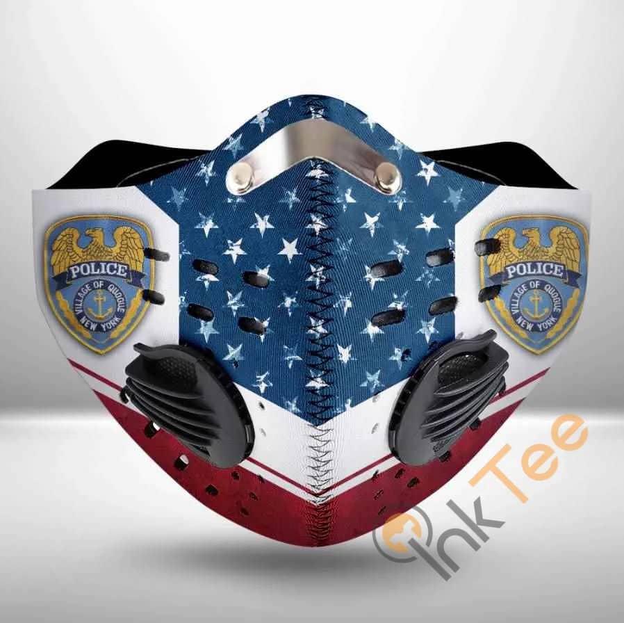 Quogue Police Department Filter Activated Carbon Pm 2.5 Face Mask