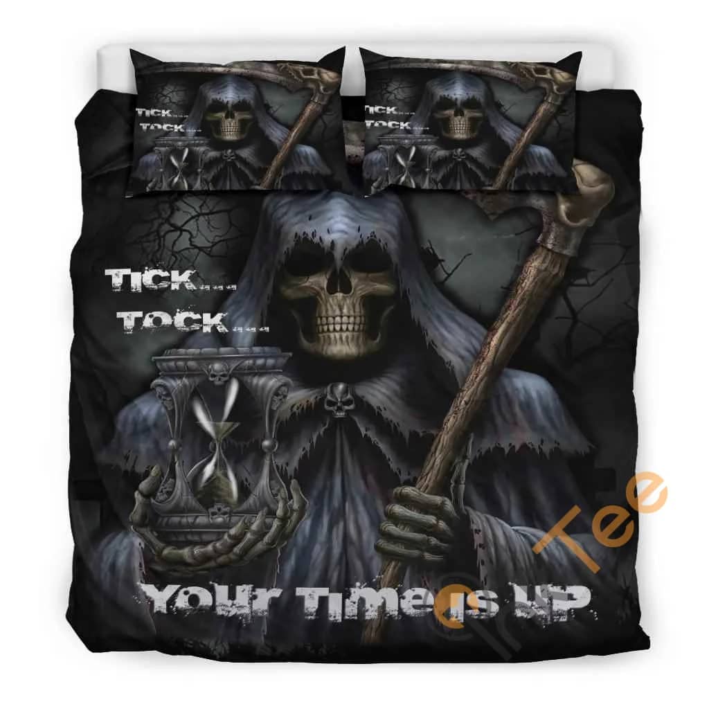 Skull Custom Tick...tock...your Time Is Up Quilt Bedding Sets