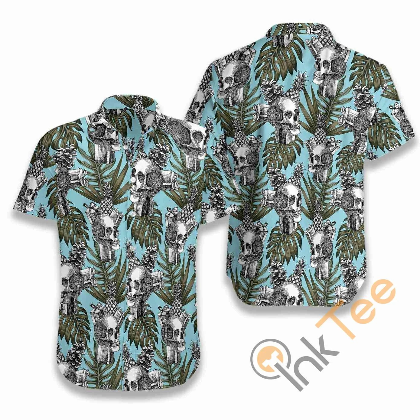 Skull Gift Pine Apple Cone Tropical Hawaiian Shirts