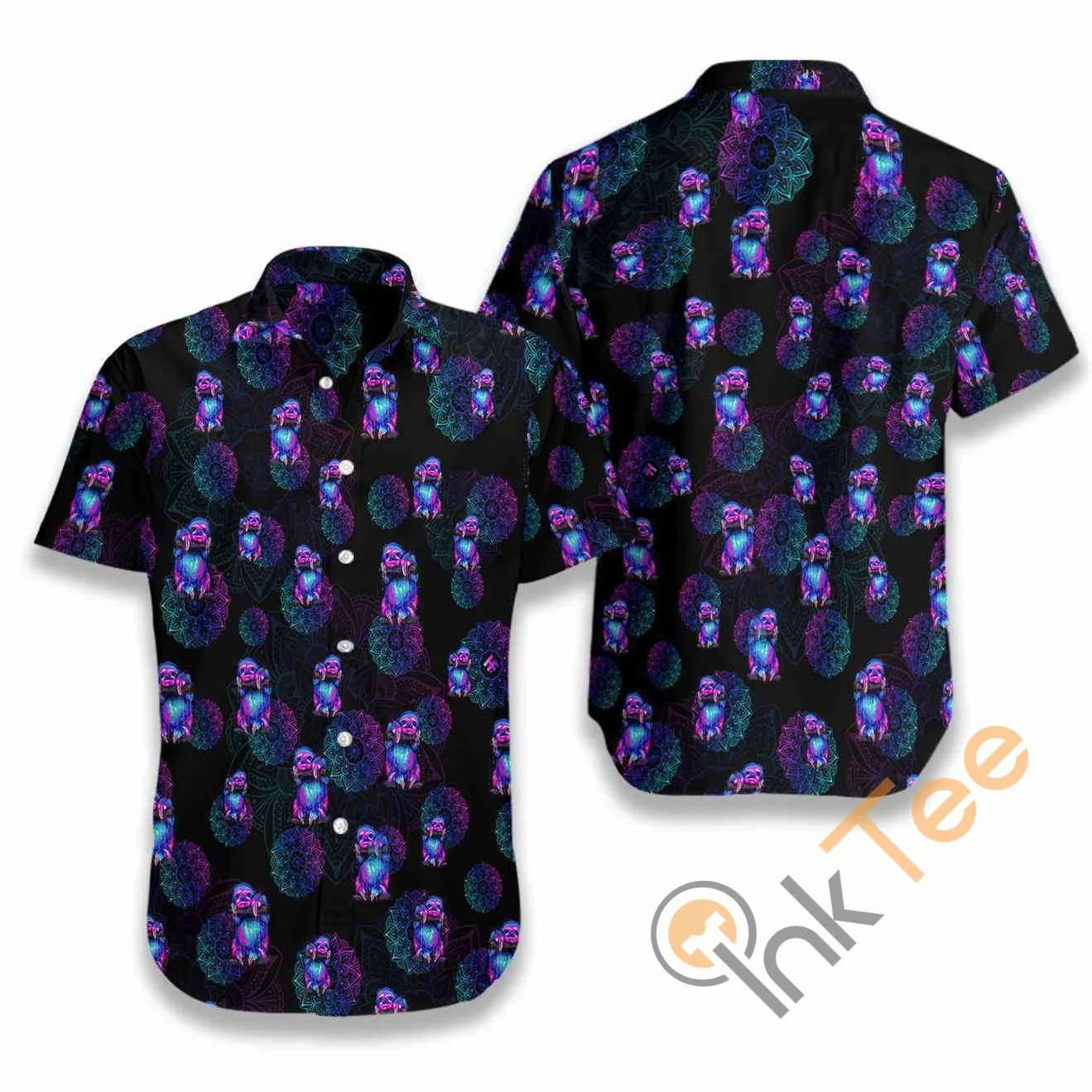 Sloth Mandala Watercolor Hawaiian shirts
