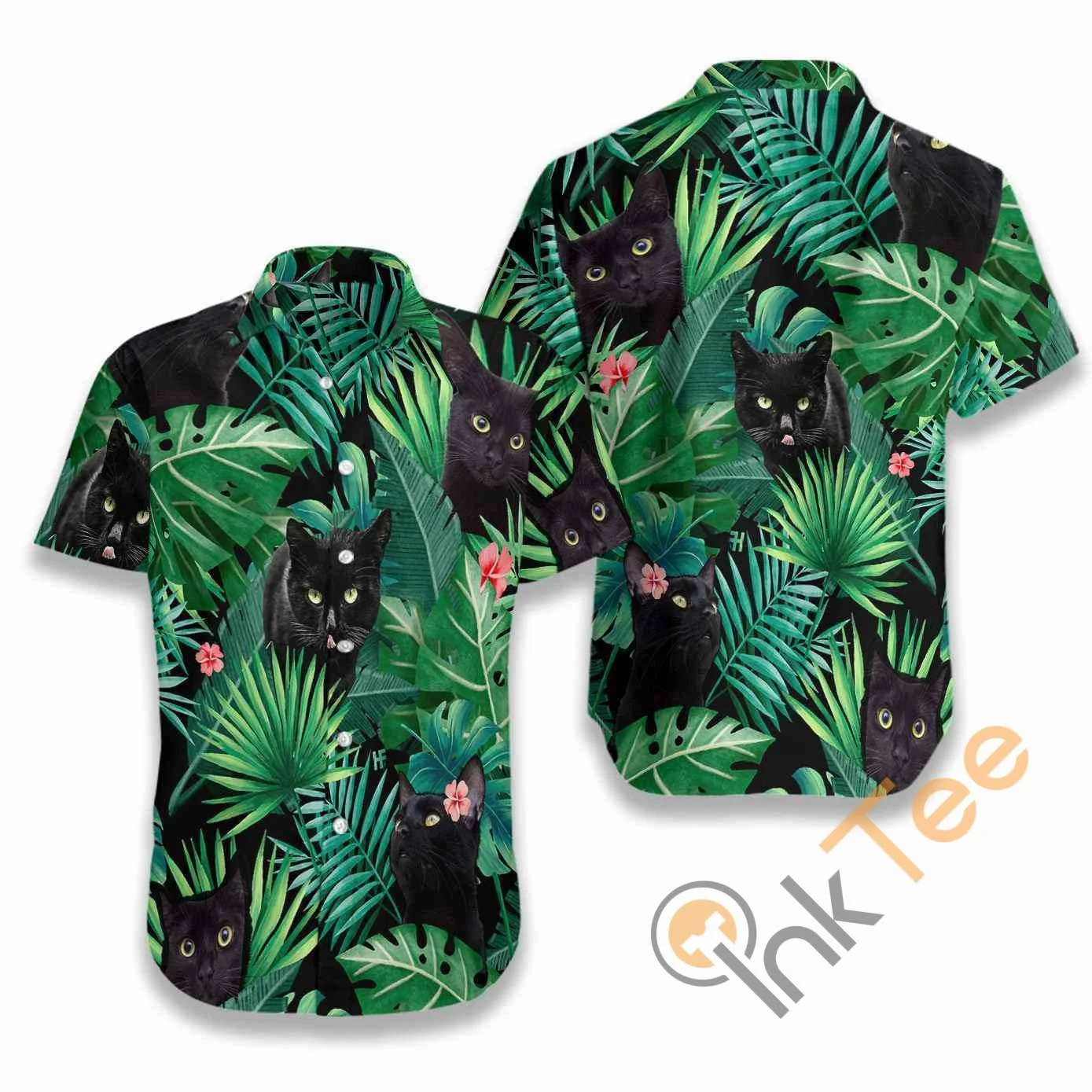 Tropical Black Cat Hawaiian shirts