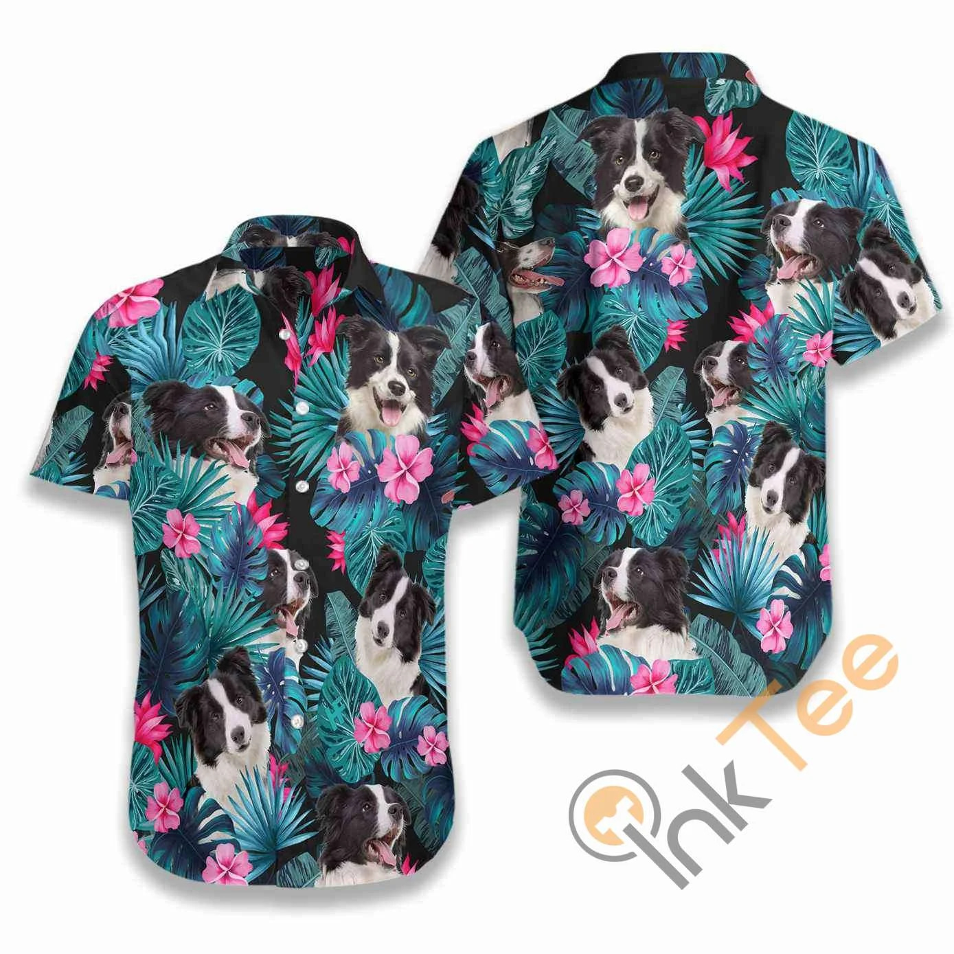Tropical Border Collie Hawaiian shirts