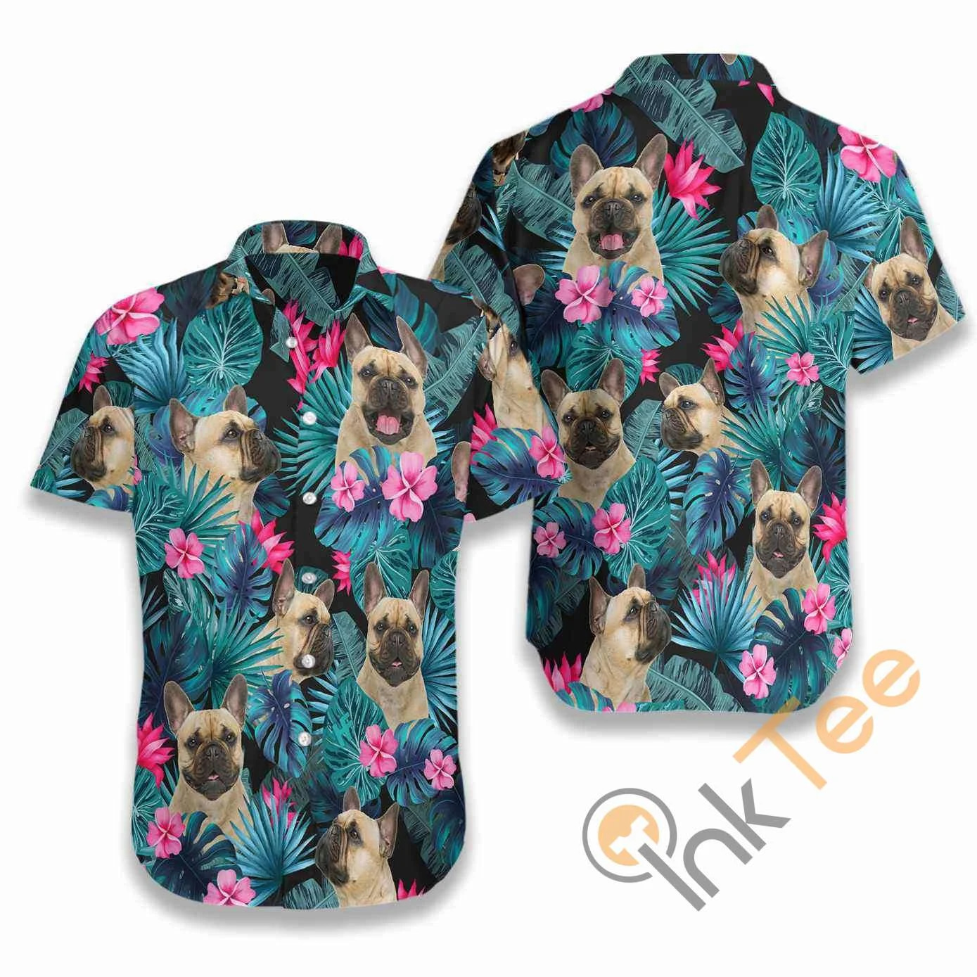 Tropical French Bulldog Hawaiian shirts