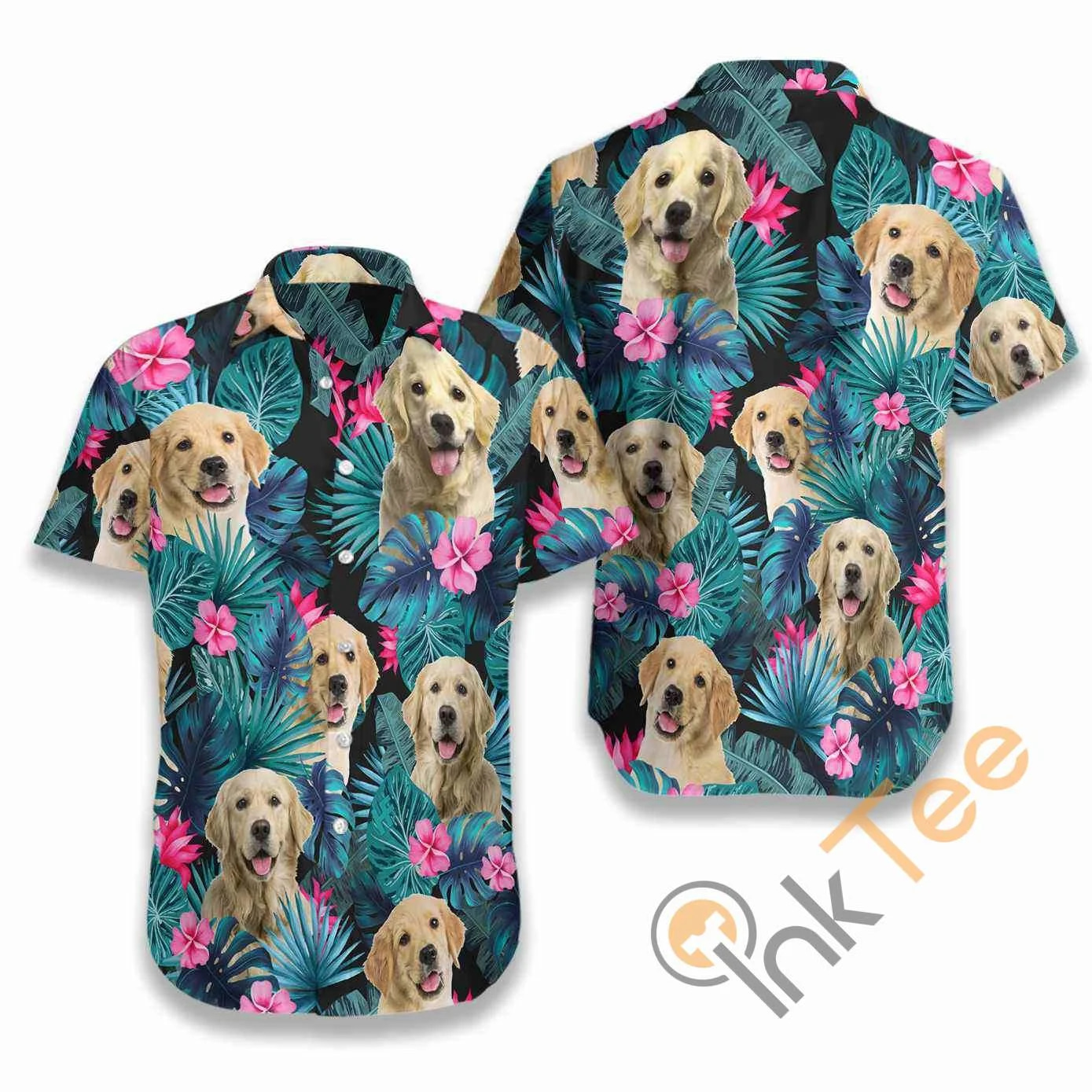 Tropical Golden Dog Hawaiian Shirts
