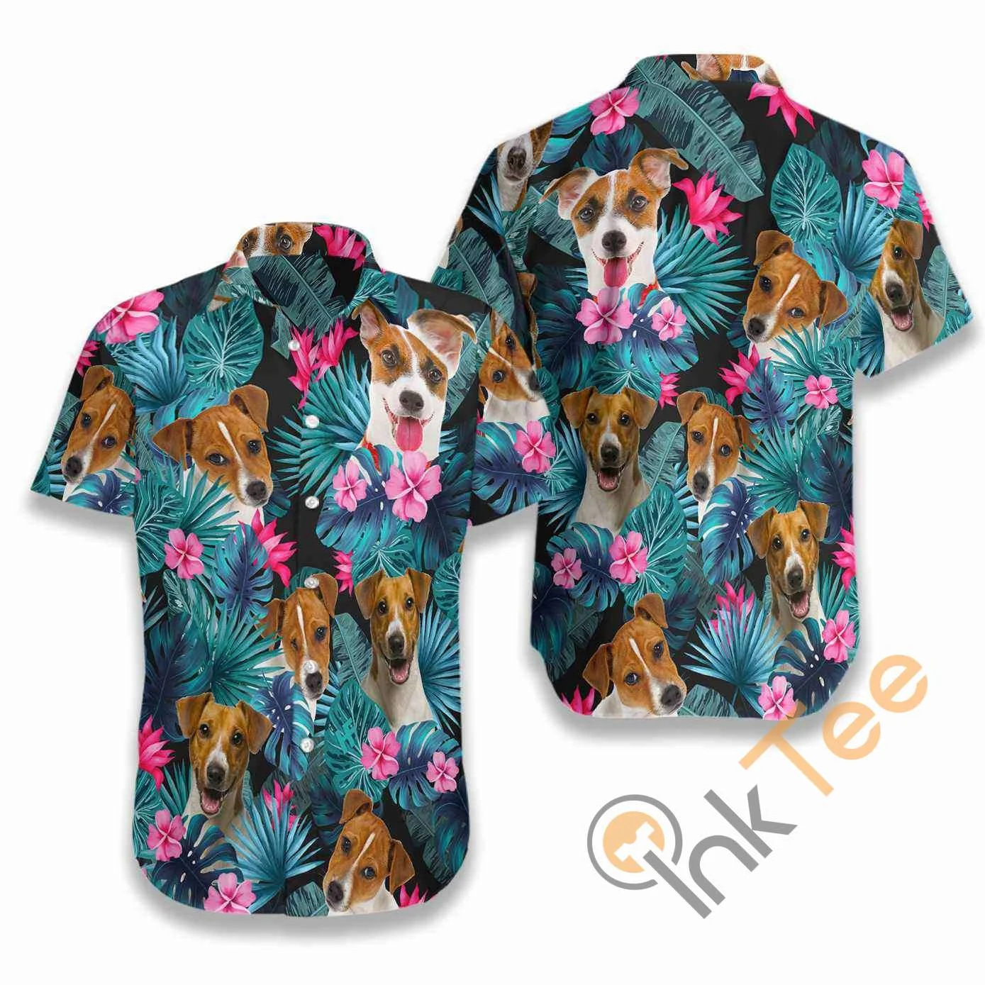 Tropical Jack Russell Terrier Hawaiian shirts