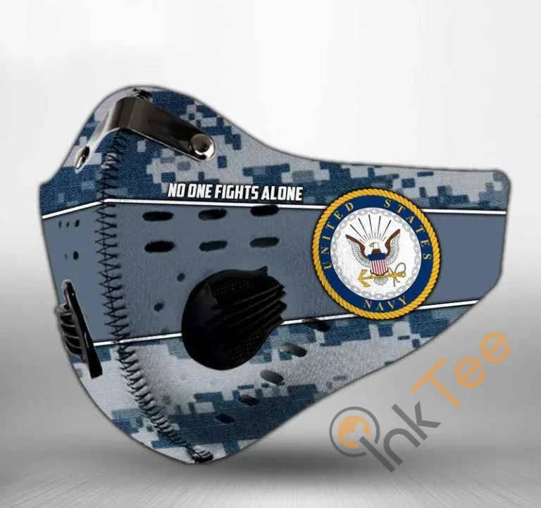 Us Navy No One Fights Alone Filter Activated Carbon Pm 2.5 Face Mask