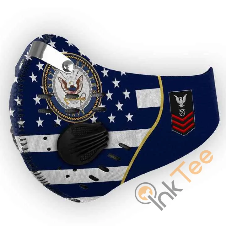 Us Navy Petty Officer First Class Filter Activated Carbon Pm 2.5 Face Mask