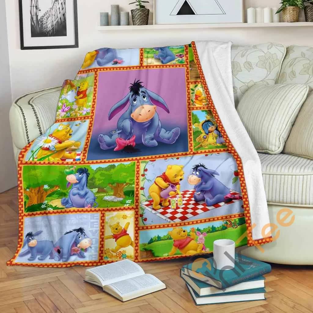Blanket Cute Pooh &Amp; Eeyore Fleece Blanket