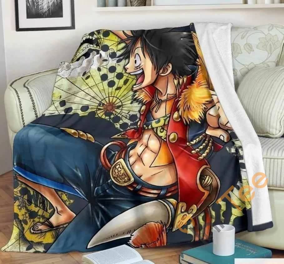 Funny Luffy One Piece Fleece Blanket