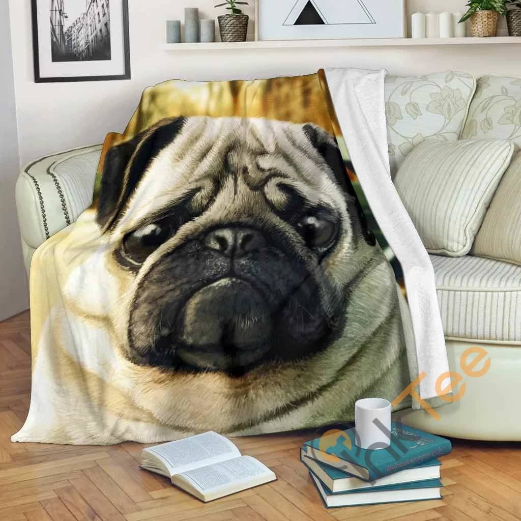 Pug Dog Fleece Blanket