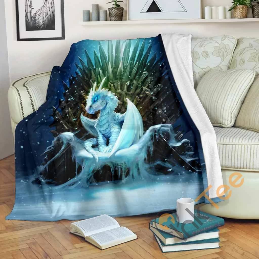 White Walker Ice Dragon Fleece Blanket