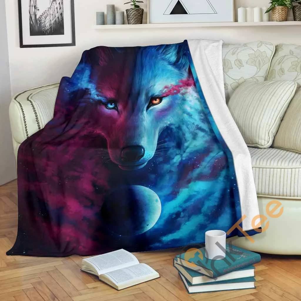 Wolf Galaxy Fleece Blanket