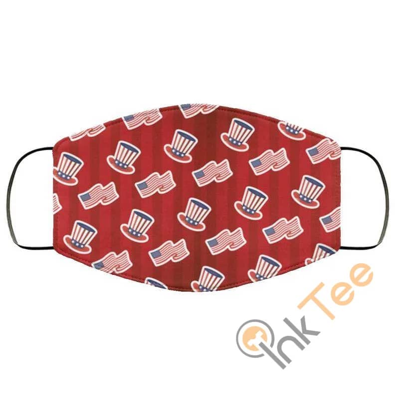 4Th Of July Flag Hat Patternelastic Reusable And Washable Face Mask