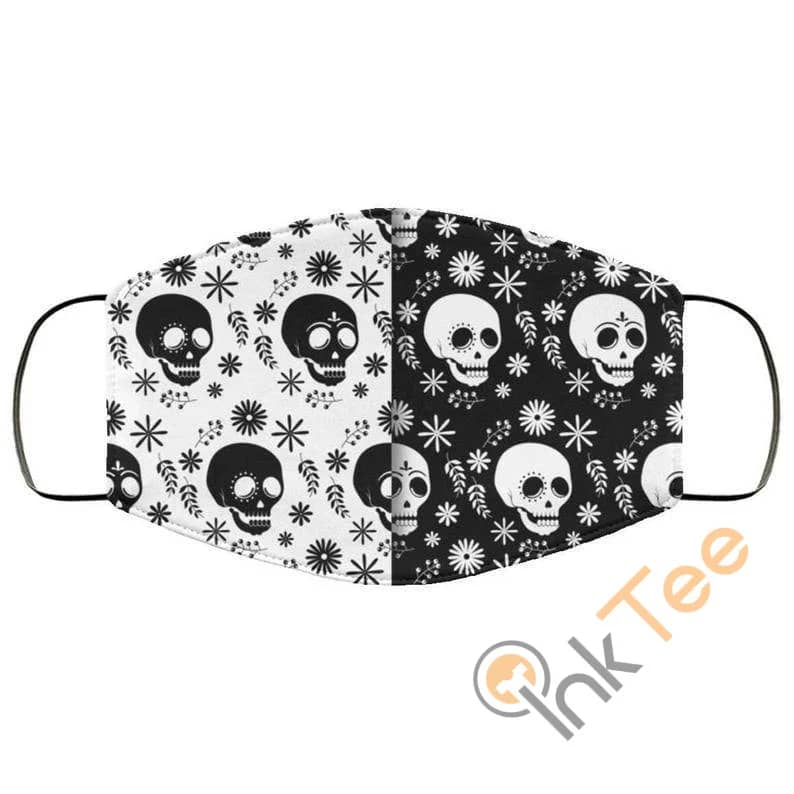 Back And White Skull Reusable Washable Face Mask