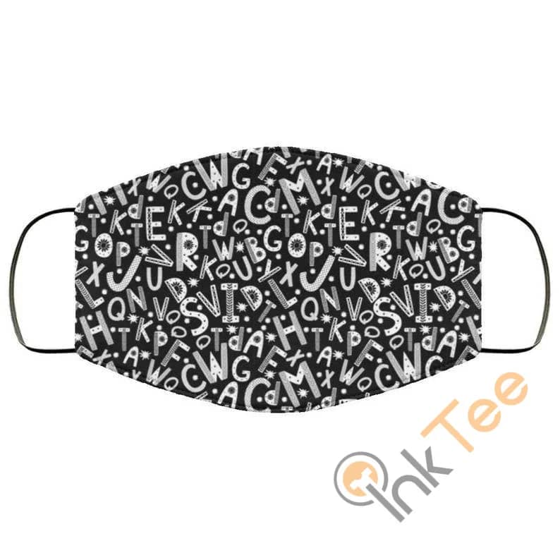 Black And Whites Letters Reusable Washable Face Mask