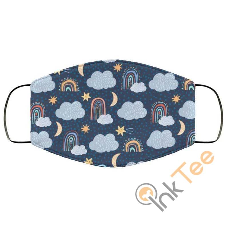 Cute Clouds And Rainbows Reusable Washable Face Mask