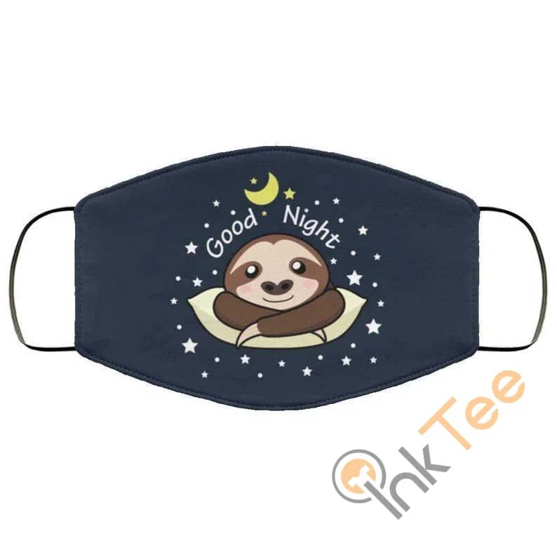 Good Night Cute Sloth Reusable Washable Face Mask