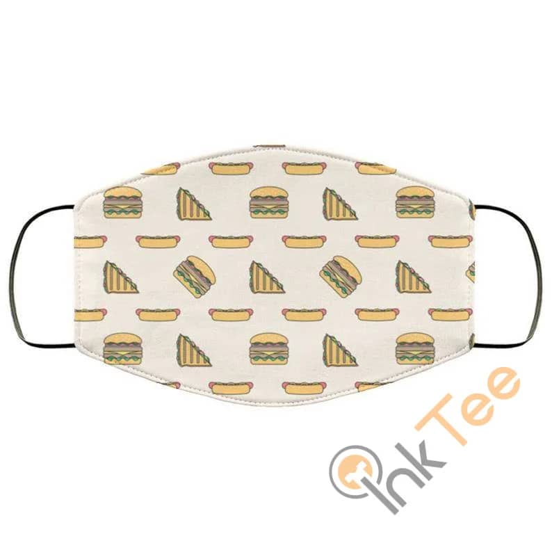 Hamburger Hot Dogs Takeaway Food  Reusable Washable Face Mask