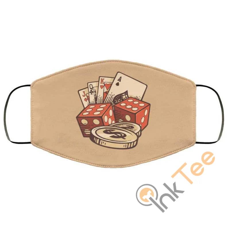 Poker Cards Dice Chips  Reusable Face Mask