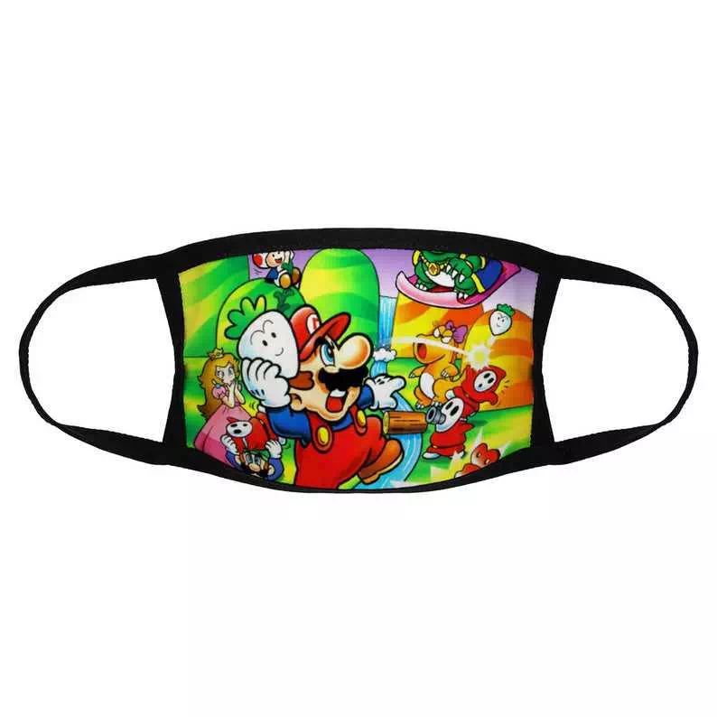 Super Mario Spandex Washable For Boys Or Girls Face Mask