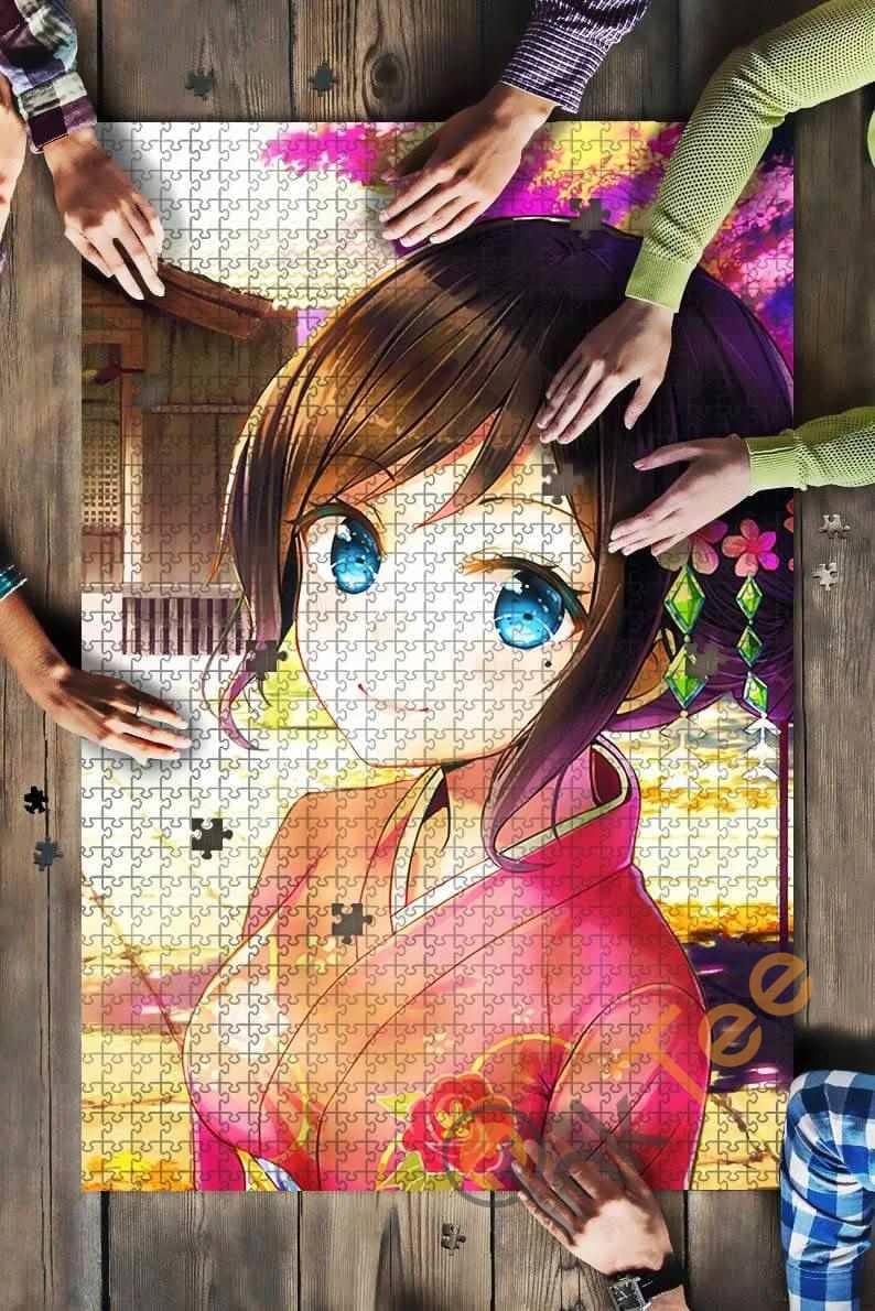 Anime Girl Kimono Girl Hd Kids Toys Jigsaw Puzzle